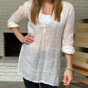 CP Shades White 100% Linen Tunic